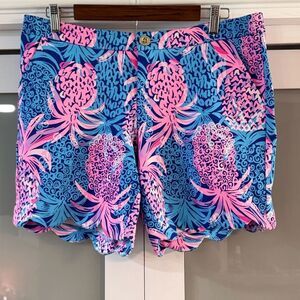 Lilly Pulitzer Pink and Blue Pineapple Women's Shorts nwt